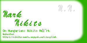 mark nikits business card